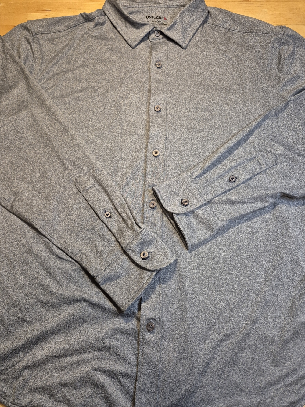 UNTUCKit Men's Heathered Blue Button-Down Shirt